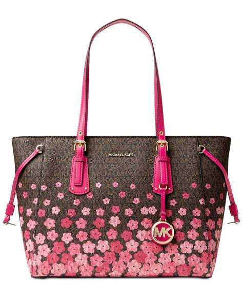 michael kors yellow tote with flowers|michael kors hot pink handbags.